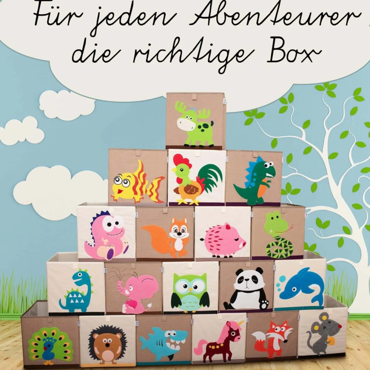Aufbewahrungsbox Eichhörnchen, braun, 33x33x33cm
