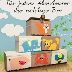 Aufbewahrungsbox Eichhörnchen, braun, mit Deckel, 833111, groß, 51x36x36cm