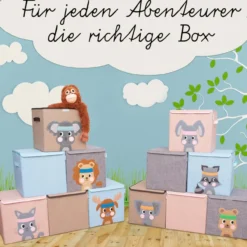 Aufbewahrungsbox mit Deckel, Stier, braun, 33x33x33cm