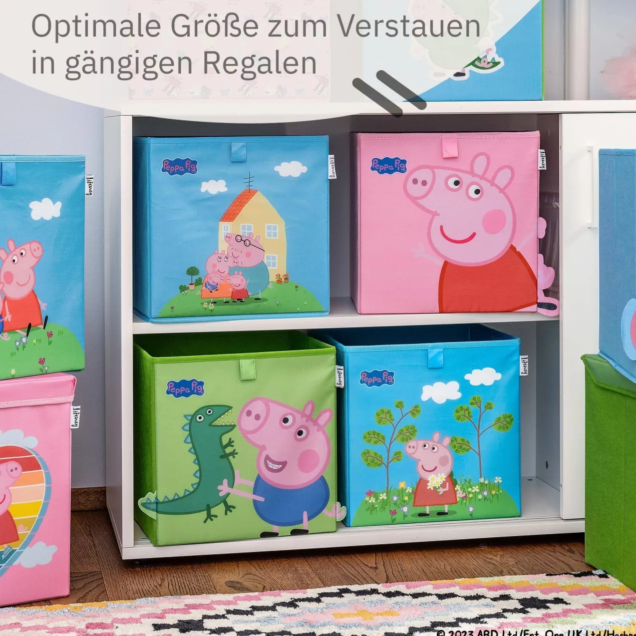 Aufbewahrungsbox Peppa Pig Blumenwiese, 30x30x30cm