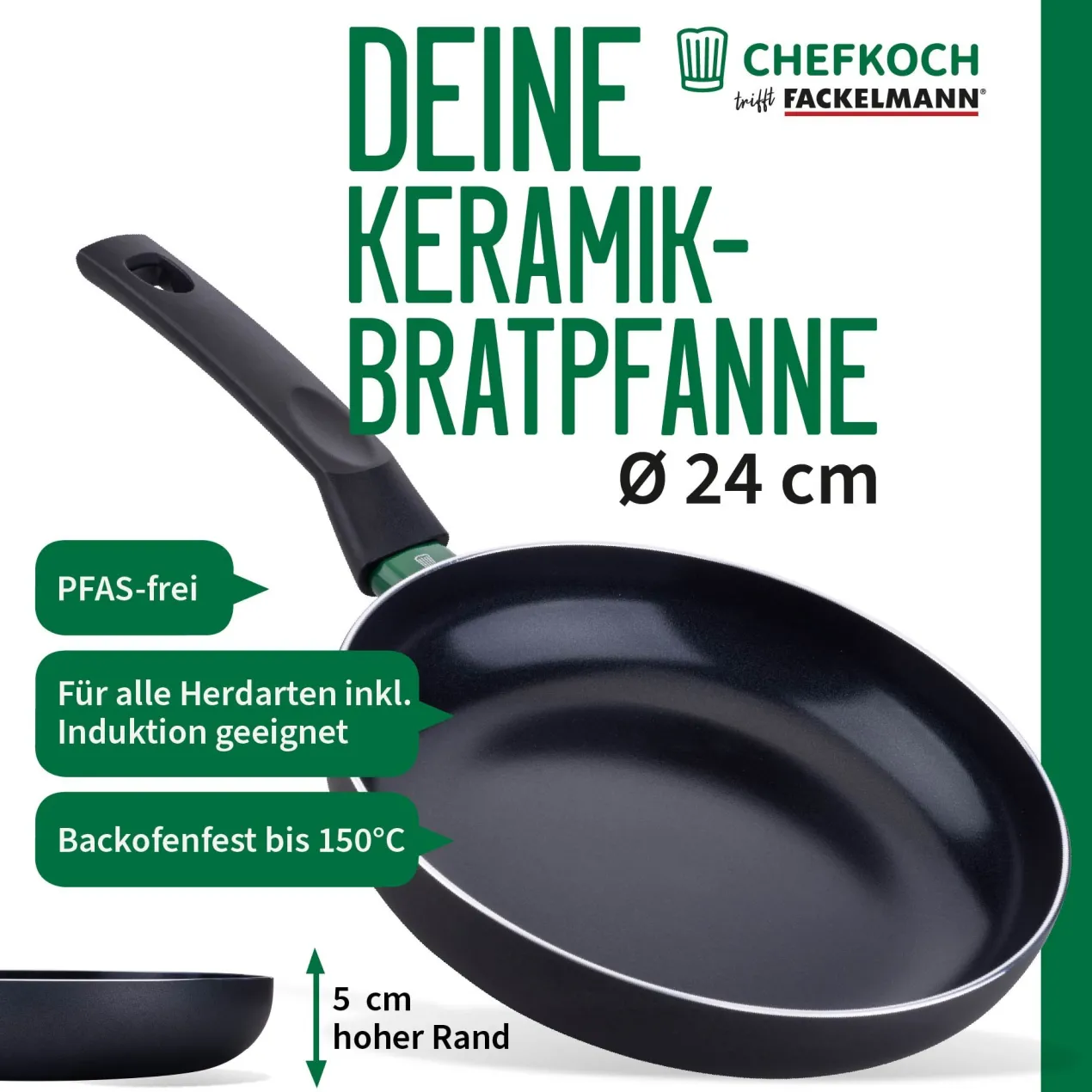 Bratpfanne Bielefeld, Keramik, antihaft, Ø24cm