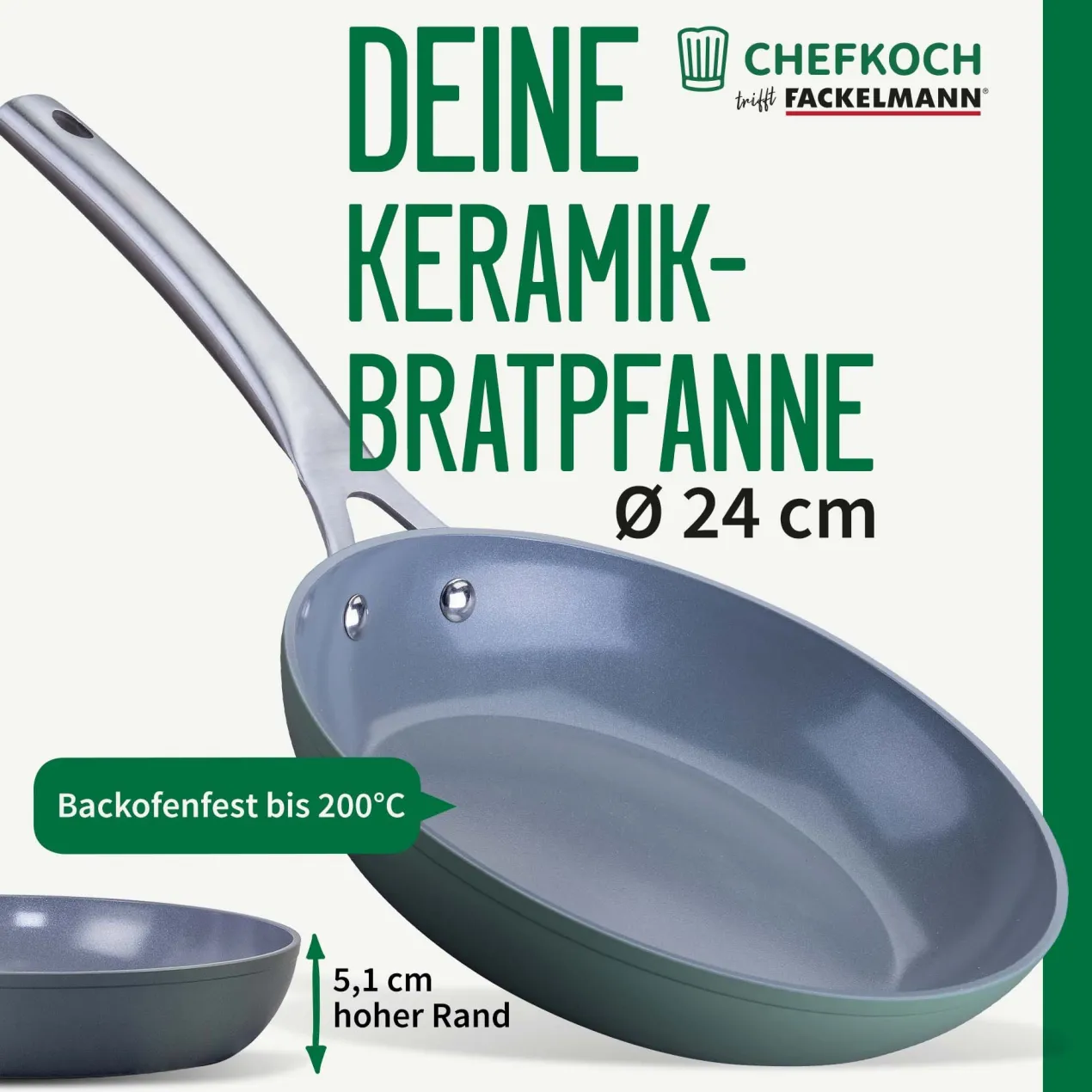 Bratpfanne Stuttgart, keramische Antihaft-Beschichtung, Ø24cm