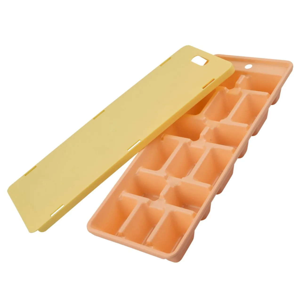 Eiswürfelform mit Deckel, gelb/orange