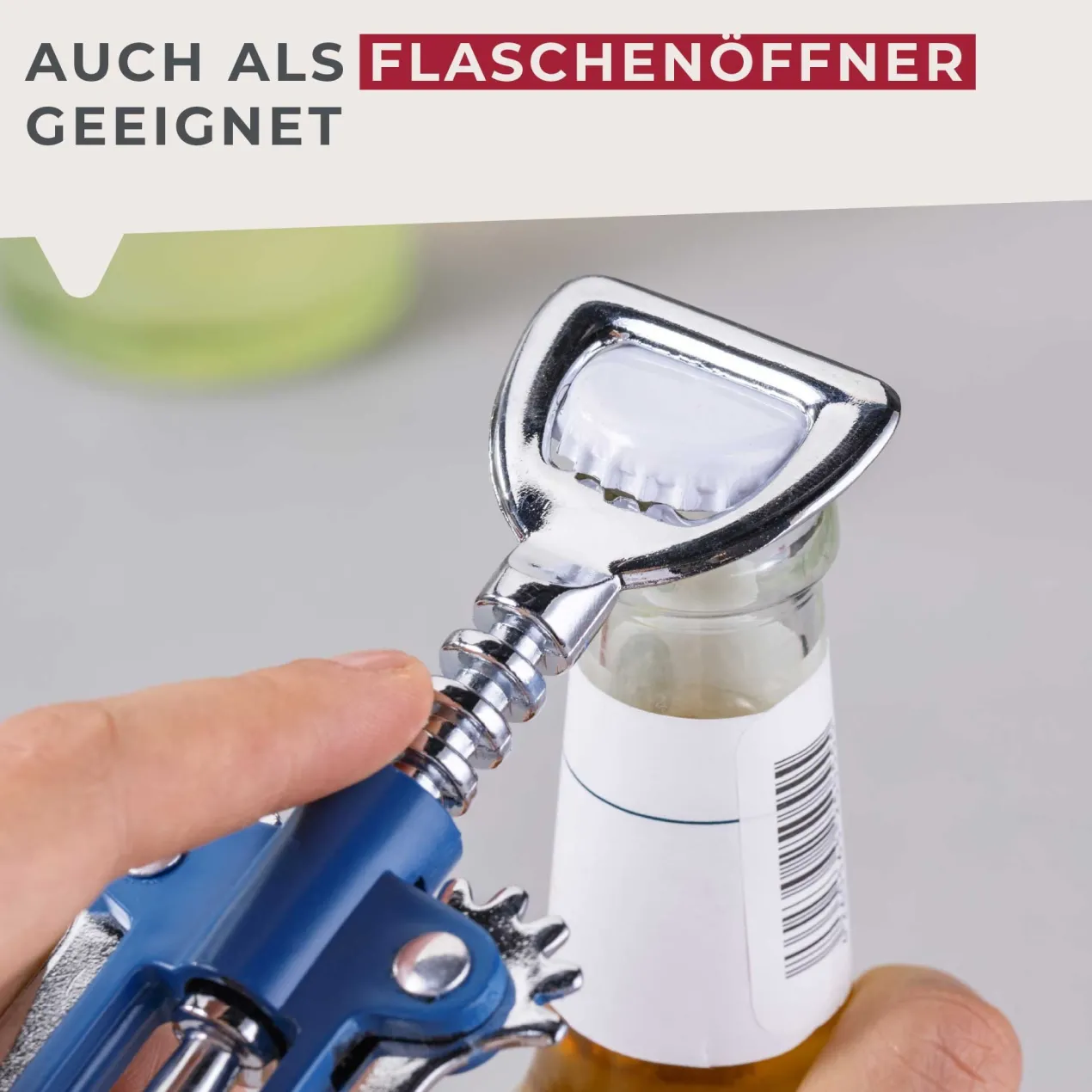 Hebelkorkenzieher Essential, blau