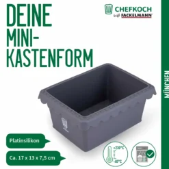 Kastenform für Heißluftfritteuse, 17×13×7,5cm, 500g Füllmenge