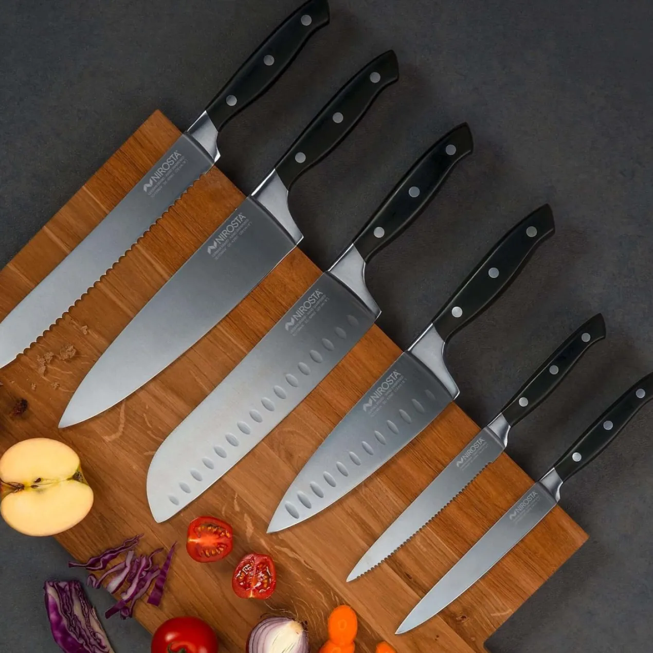 Küchenmesser gezahnt Trinity, 14cm Edelstahl-Klinge