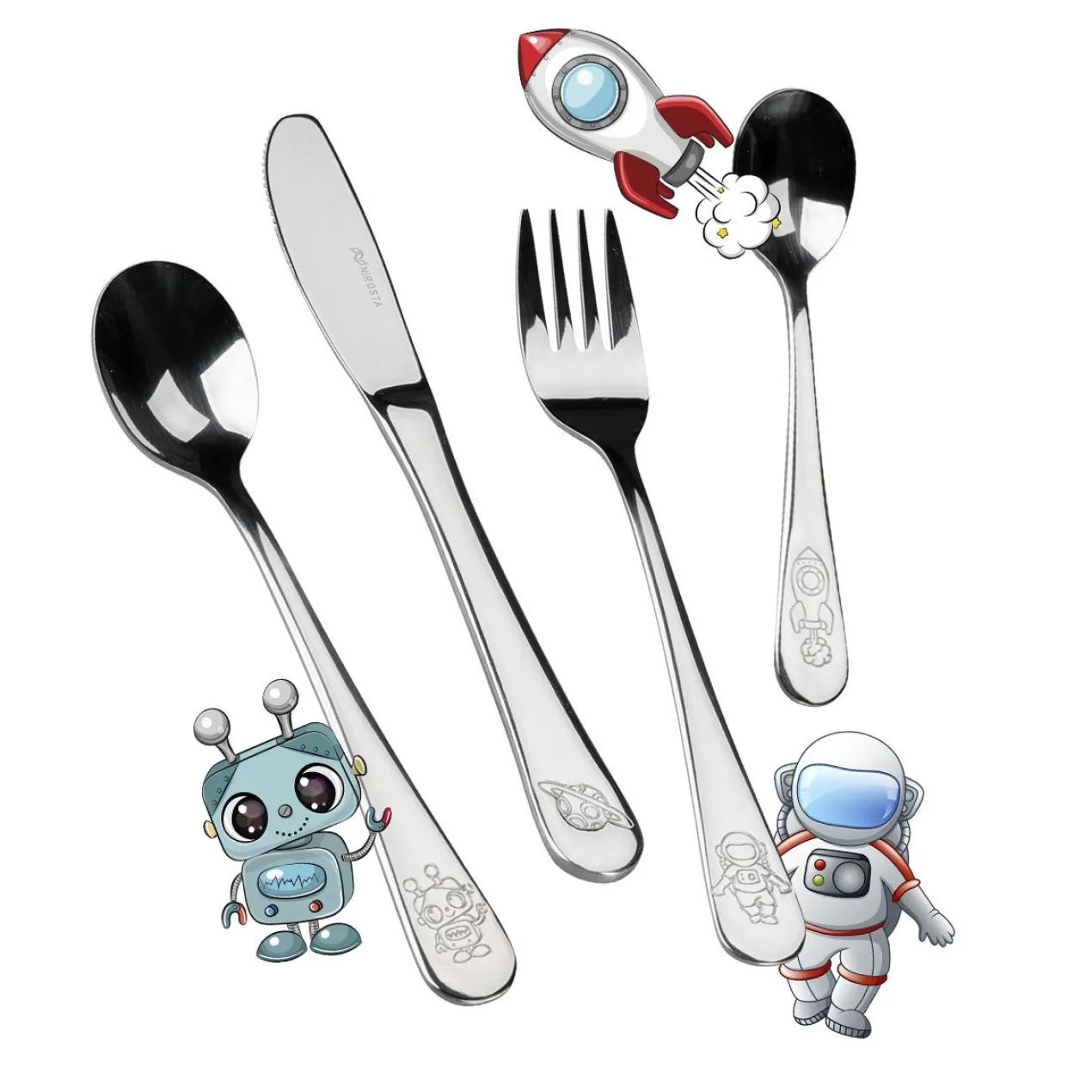 Kinderbesteck-Set "Weltall", 4-teilig