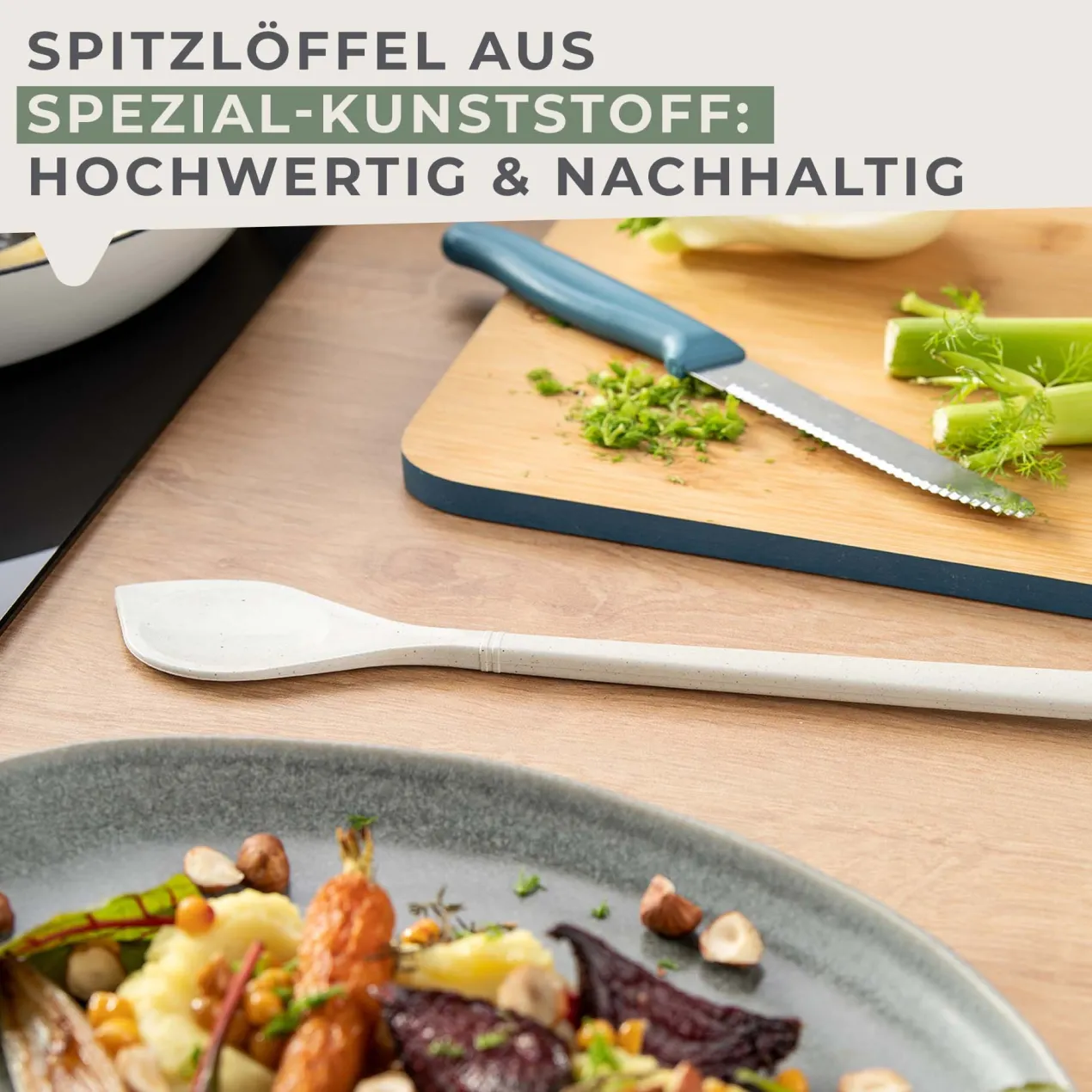 Kochlöffel spitz Balance, grau