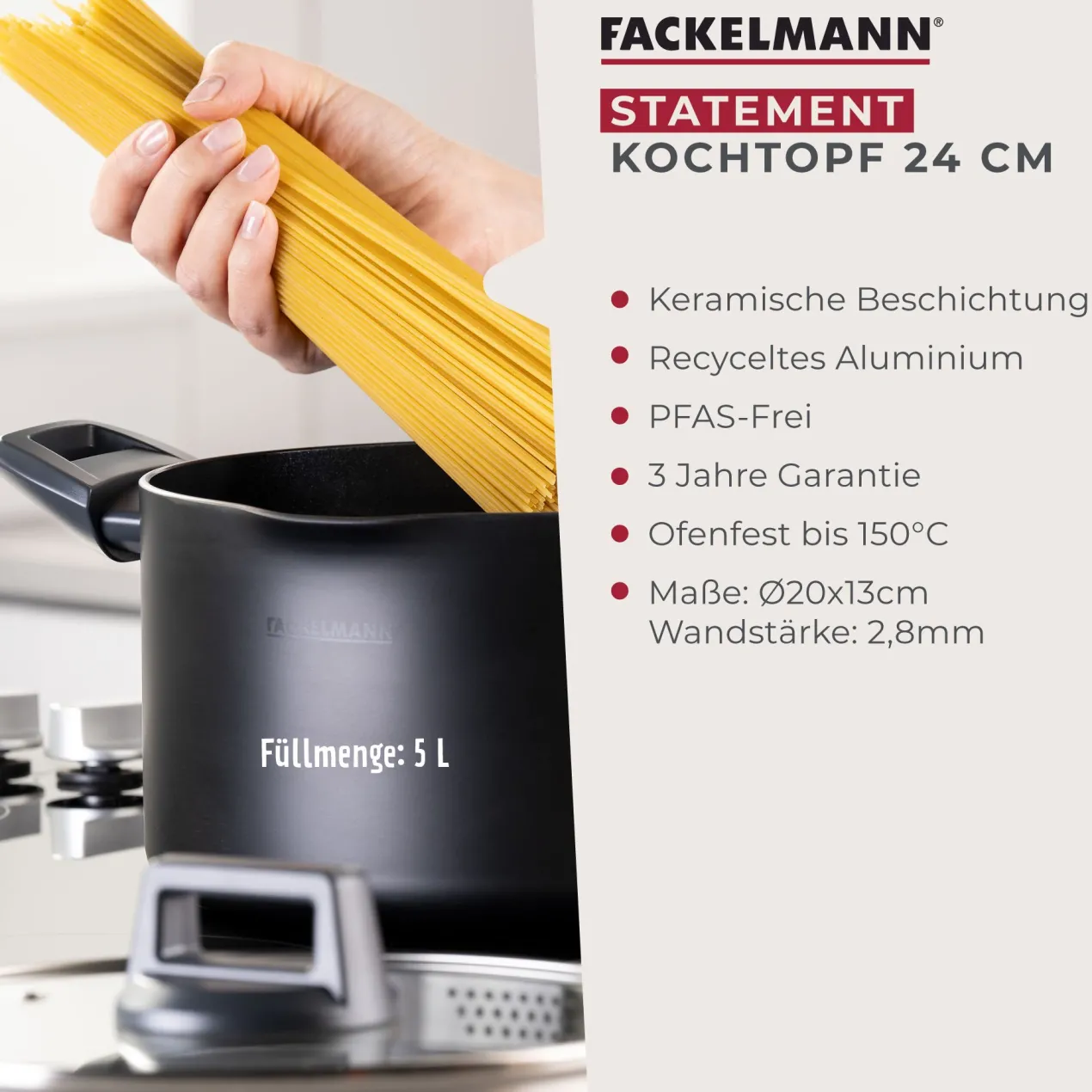 Kochtopf mit Deckel Statement, antihaft, Ø24cm – 20% Rabatt mit Code: COOK20