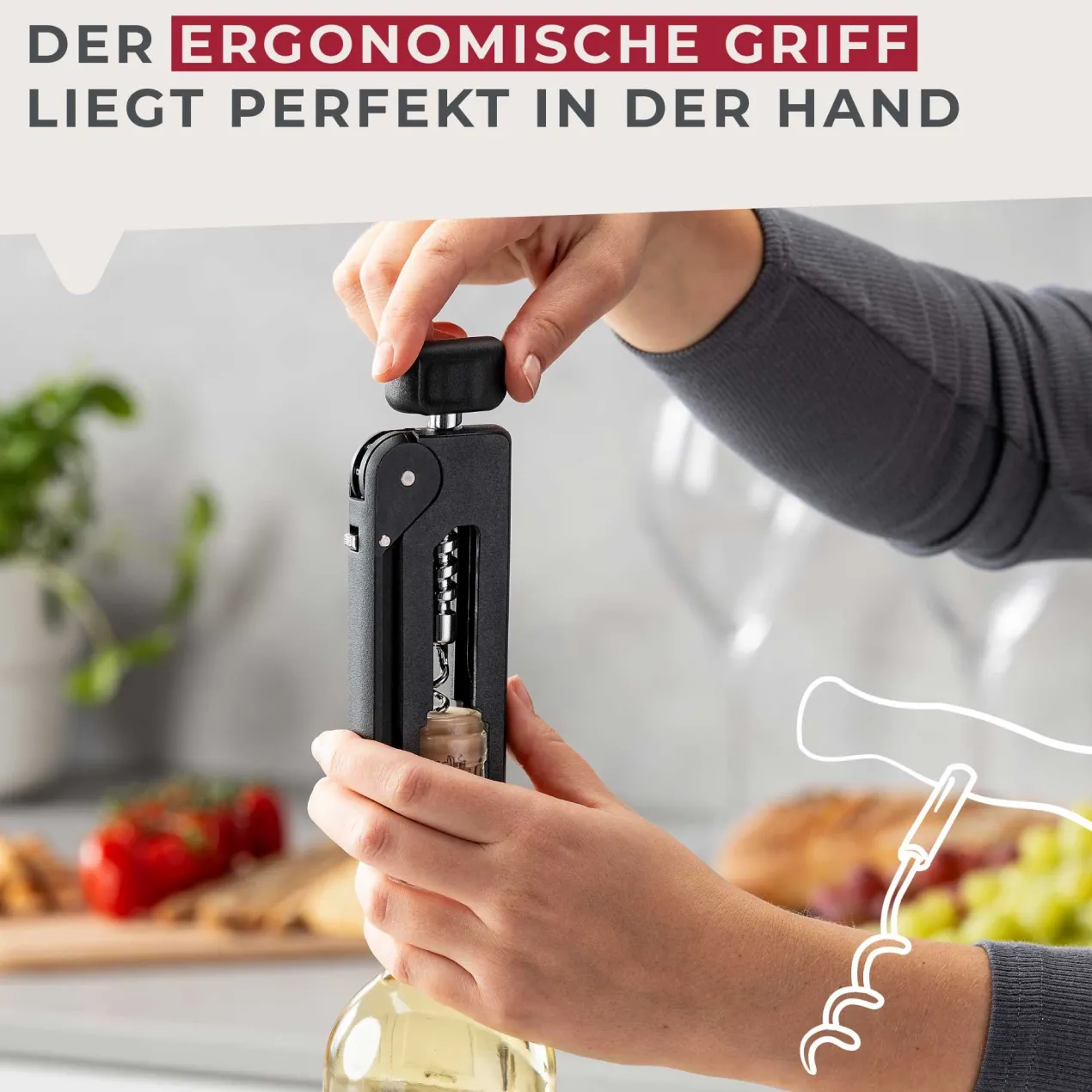 Korkenzieher Statement, 16cm