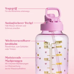 Motivations-Trinkflasche Lila, 2L
