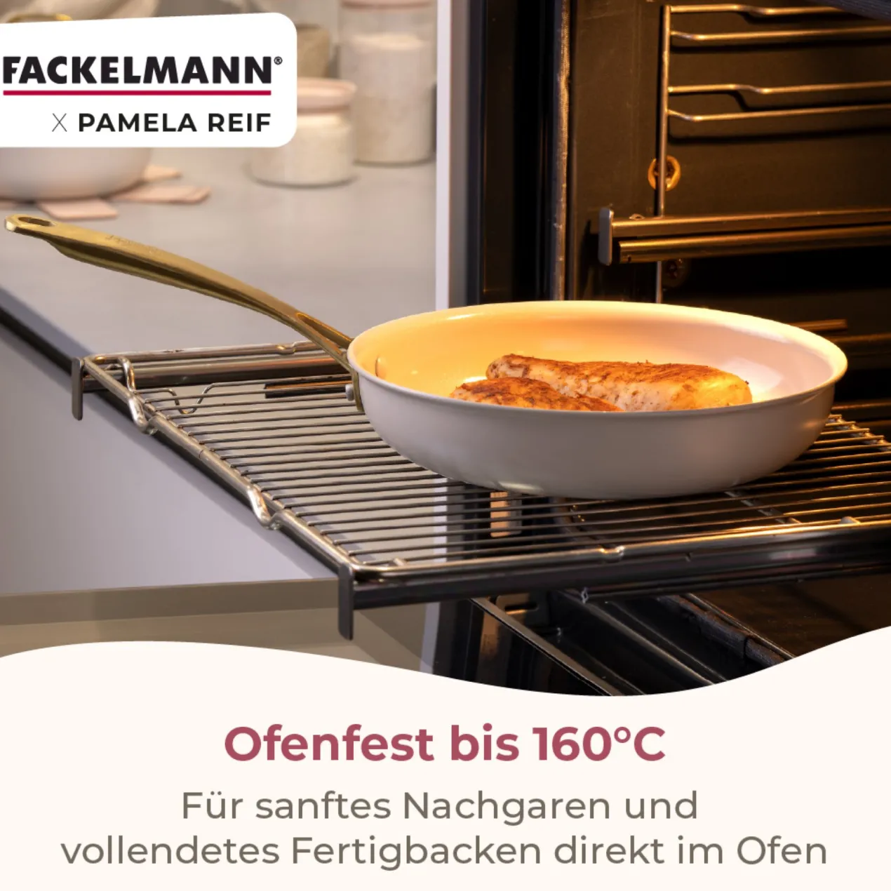 Pamela Reif Bratpfannen-Set Signature, Keramik, Gold-Griff, Ø24+28cm – 20% Rabatt mit Code: COOK20