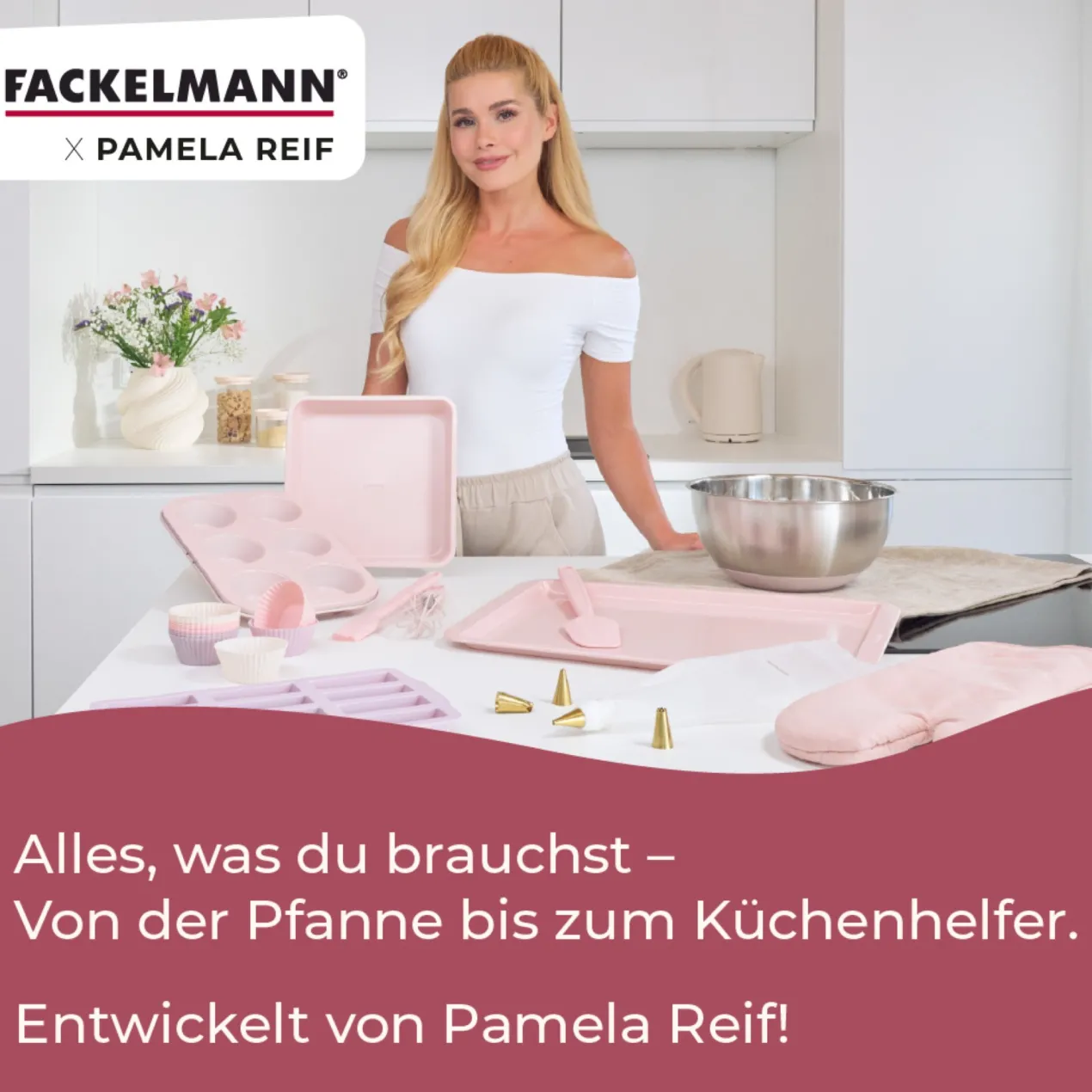 Pamela Reif Küchenhelfer-Set rosa, 3-tlg.
