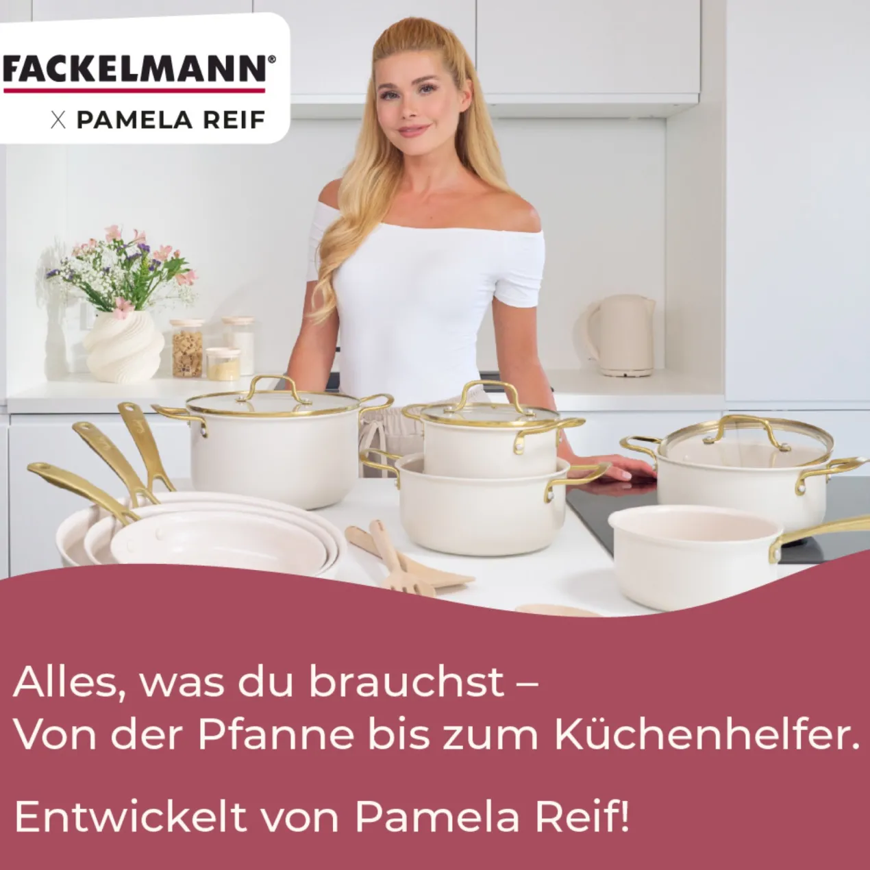 Pamela Reif Stielkasserolle mit Deckel Signature, Ø16cm – 20% Rabatt mit Code: COOK20