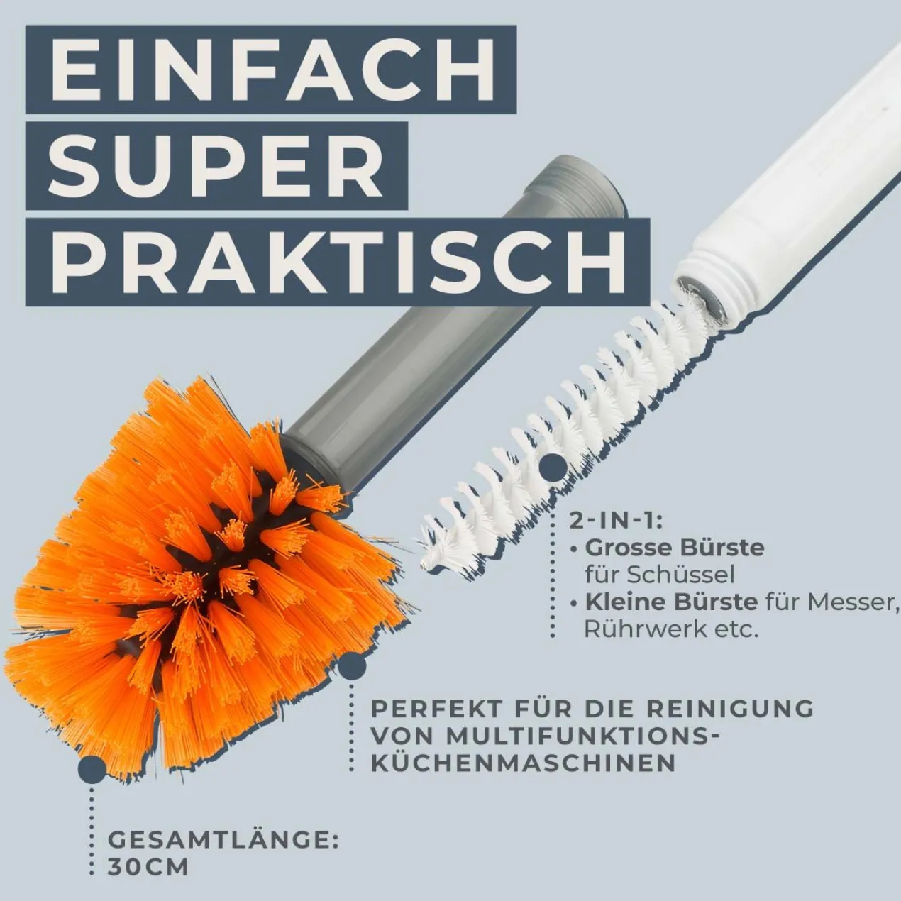 Reinigungsbürste für Küchenmaschinen, 2in1