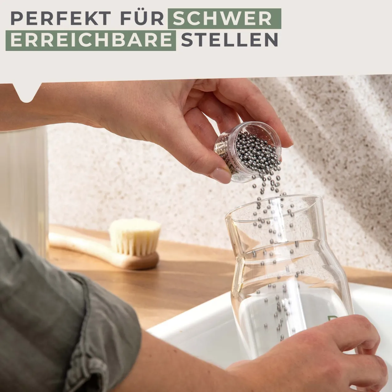 Reinigungsperlen für Flaschen Balance, Edelstahl