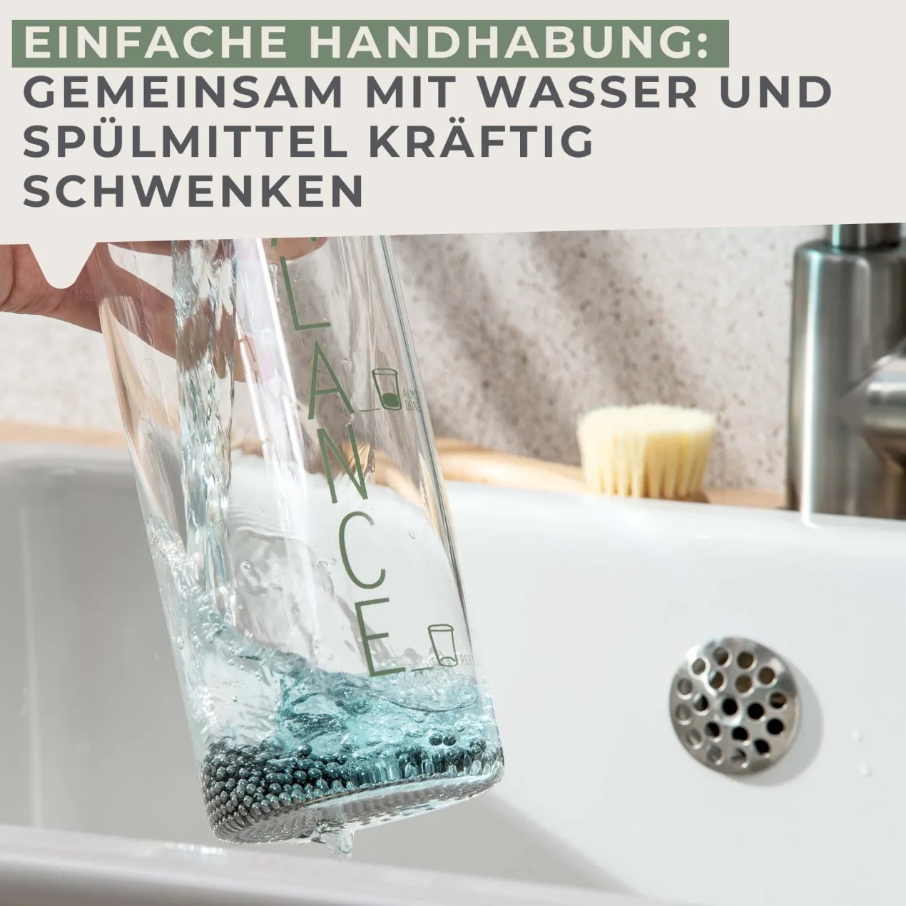 Reinigungsperlen für Flaschen Balance, Edelstahl