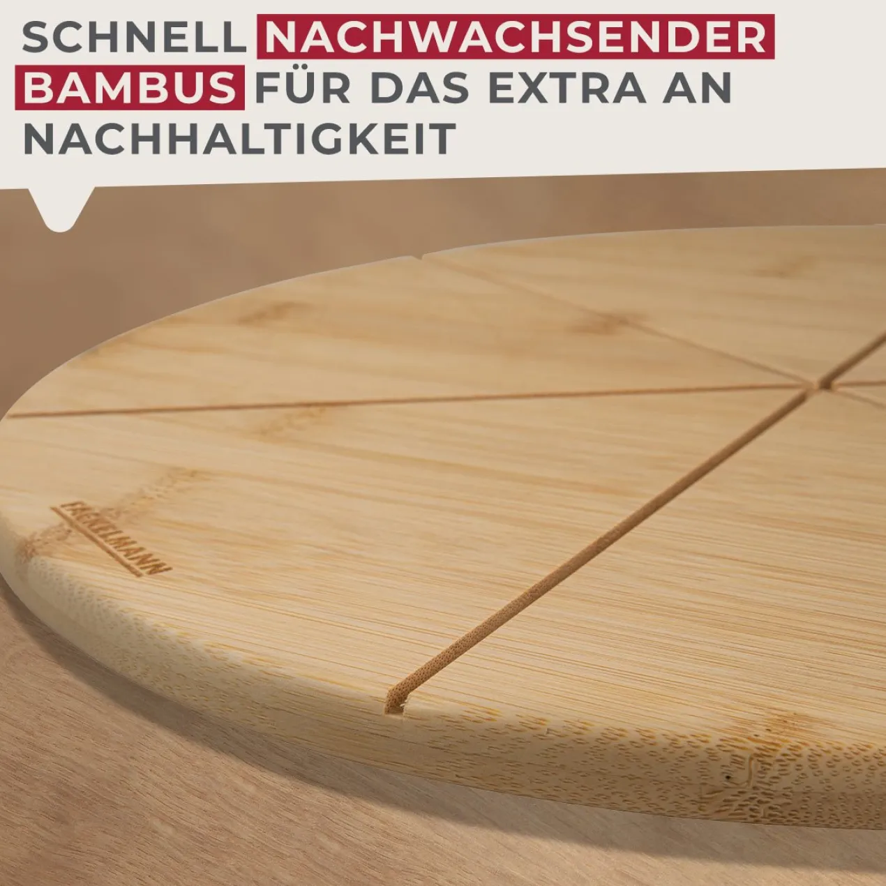 Schneidebrett mit Stückeinteilung, Ø32cm, FAIR