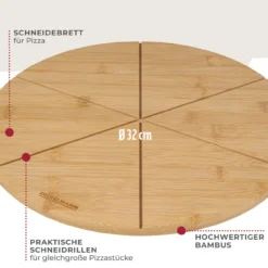 Schneidebrett mit Stückeinteilung, Ø32cm, FAIR