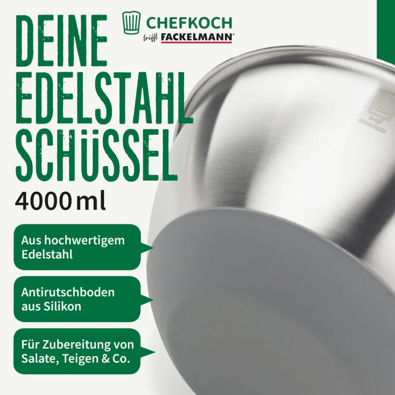 Schüssel, 4 l, Edelstahl