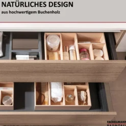 Schubkastenbox 20x7x32,1 cm, Buchenholz
