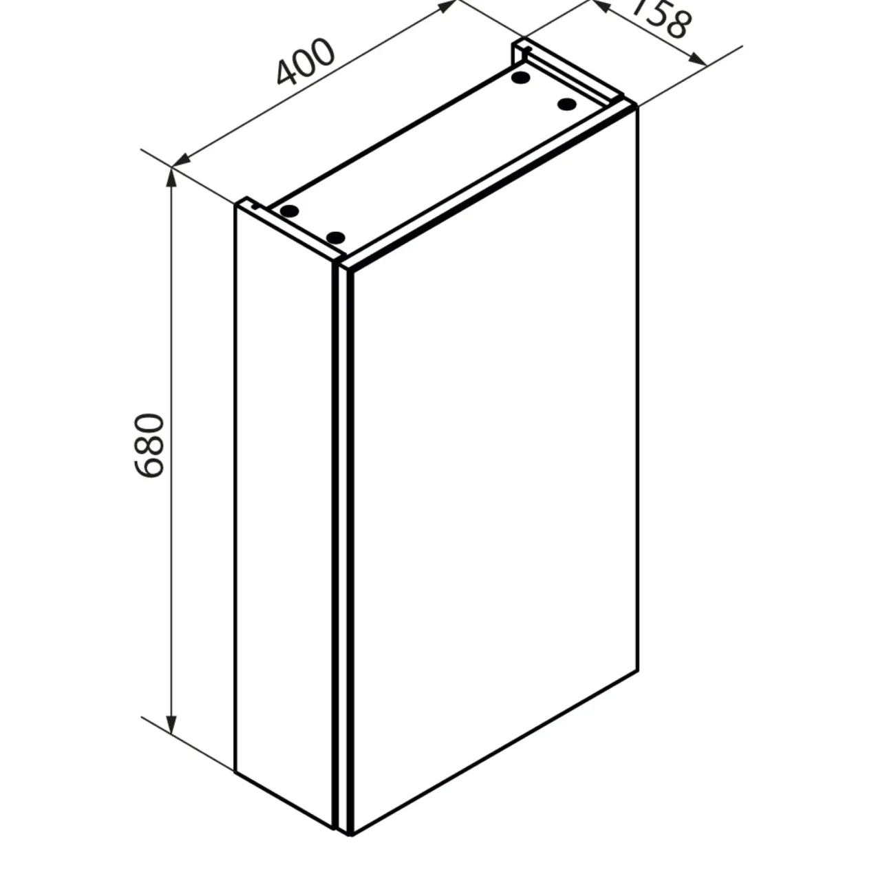 Spiegelschrank Easy, 40cm, Anthrazit