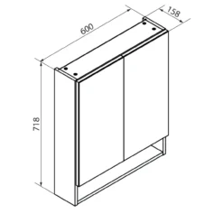Spiegelschrank Easy, 60cm, Anthrazit
