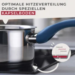 Stielkasserolle Essential, Ø12cm, blau