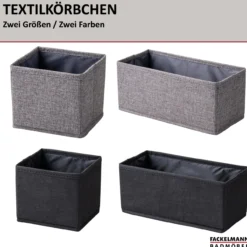 Textilkörbchen 13x12x14 cm, Grau
