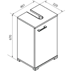 Waschbeckenunterschrank Easy, 40cm, weiß, stehend
